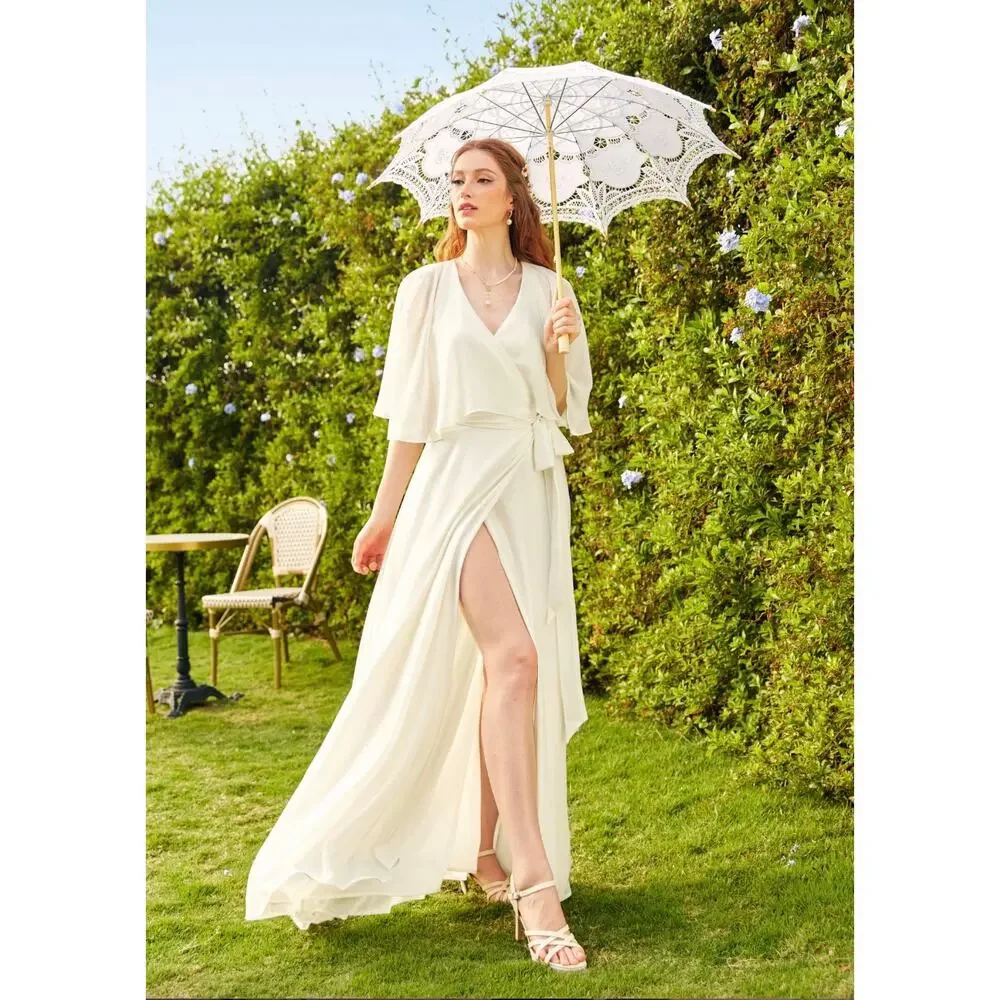 ModCloth Wrapped in Rapture Light Pink Chiffon Maxi Dress Size Large BNWT - Picture 7 of 7